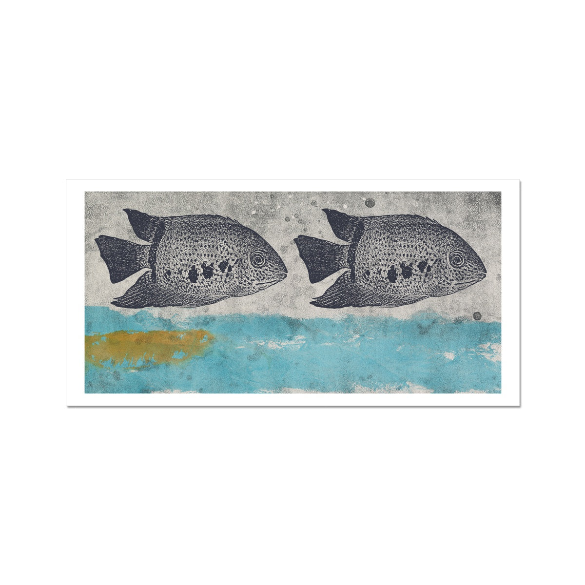 Fish- Blue & Yellow Fish Tank- Two Fish Fine Art Print