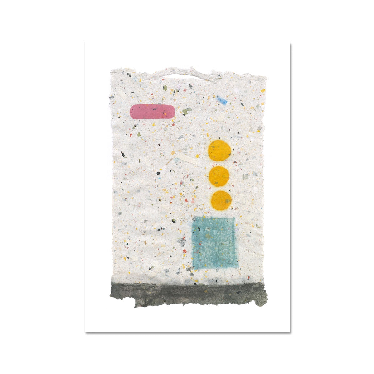 Abstract- Three Golden Dots Fine Art Print